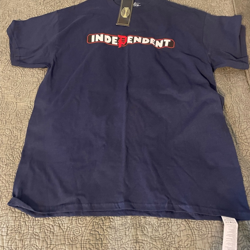 Primitive Independent Navy Blue Skateboarding T-Shirt